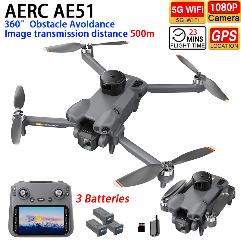 Drone Camera Mount - Dron AERC AE51 GPS WIFI FPV